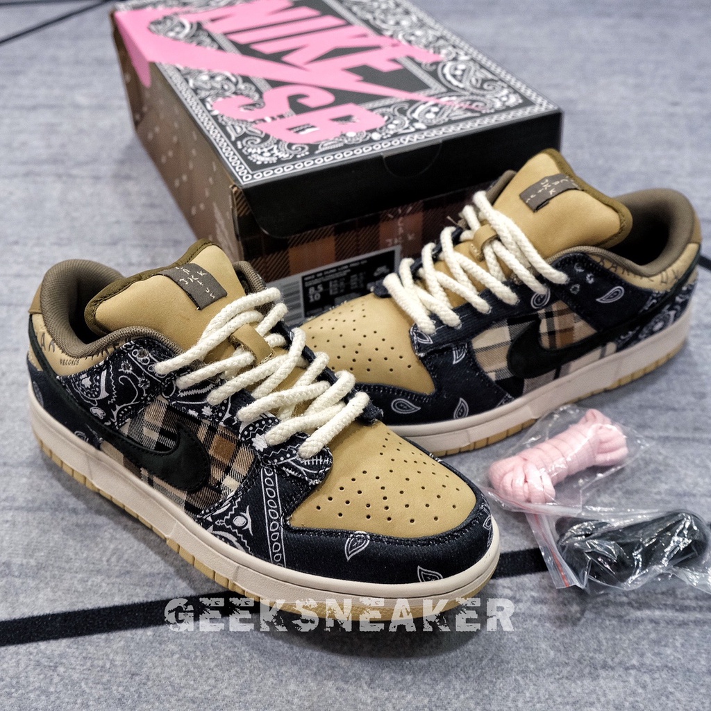 [GeekSneaker] Giày Sneaker SB Dunk Low x Travis Scott - NGuyên bản SC