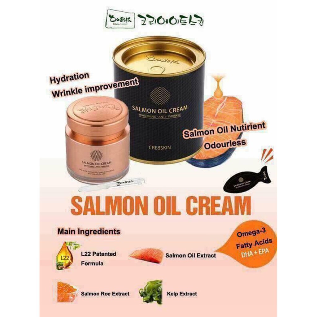 KEM DƯỠNG TRẮNG DA Và Chống Lão Hóa Chiết Xuất Cá Hồi Salmon oil cream cao cấp CHUẨN HÀN