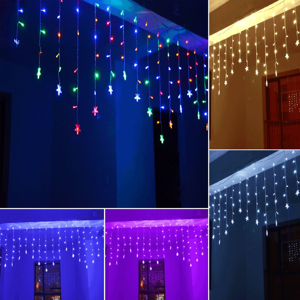 Rèm cửa sổ Đèn LED 20 Bóng Hình Bông Tuyết Trang Trí Giáng Sinh