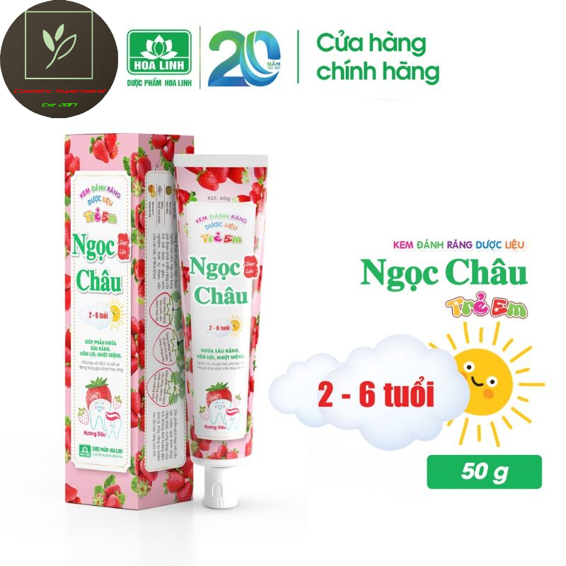 ( 2 LOẠI ) Kem Đánh Răng Trẻ Em Dược Liệu Ngọc Châu 50g và 70g