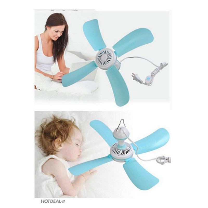 Quạt trần mini 4 cánh cỡ to treo màn tiện dụng sải cánh 25cm  , siêu bền, siêu tiết kiệm điện, tháo lắp dễ dàng