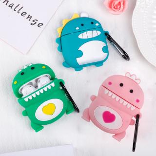 Vỏ Bọc Hộp Sạc Hình Khủng Long Đáng Yêu Có Móc Treo Cho Tai Nghe Bluetooth Không Dây Apple Airpods 2