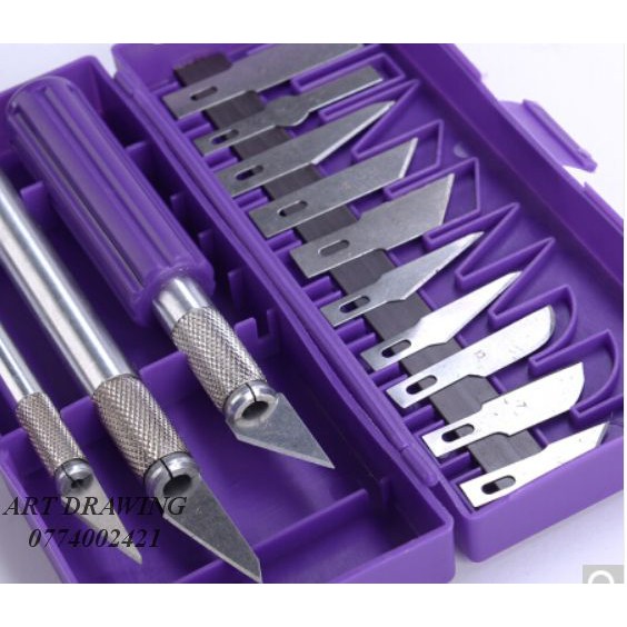 Dao trổ Mont Marte 13 đầu lưỡi, Mont Marte Hobby Knife Set SK5 Blades 13pc