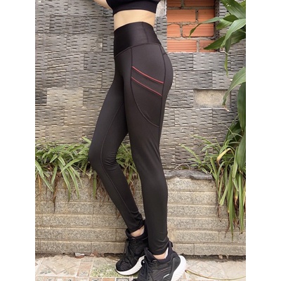 quần dài nữ túi phối sọc màu ,thể thao gym-yoga