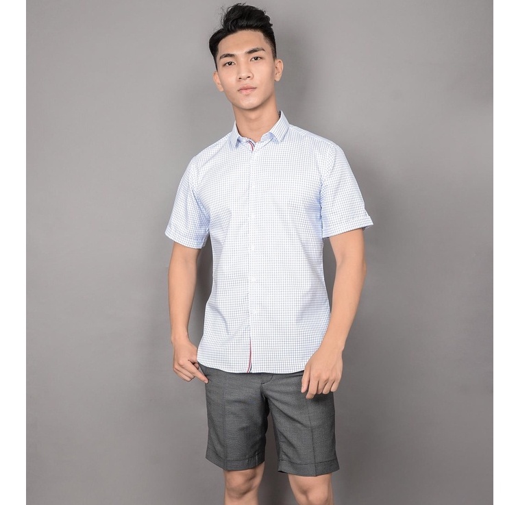 Áo sơ mi nam ngắn tay công sở chấm kẻ TUTO5 thời trang cao cấp chất đẹp Slimfit Shirt kháng khuẩn khử mùi tốt, ít nhăn.