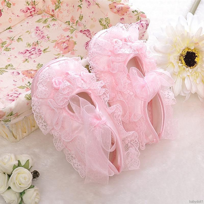 Giày búp bê phối ren xinh xắn cho bé gái