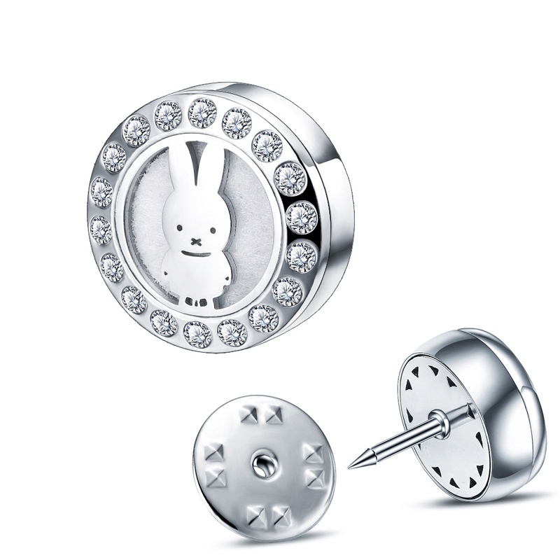 Khóa Kẹp Tinh Dầu 15Mm Đính Kim Cương Kèm 10 Miếng Dán Miễn Phí 1 Hộp