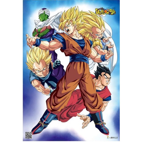 1 Set 8 Tấm Áp Phích Dán Tường Dập Nổi Hình Nhân Vật Anime dragon ball HD Dùng Trang Trí