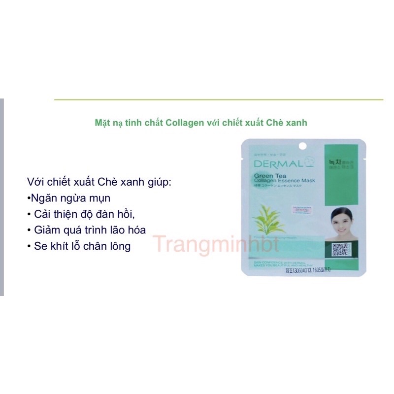 Combo 10 nạ giấy Dermal - cung cấo collagen cho da, giúp da trắng sáng, căng bóng, mịn màng