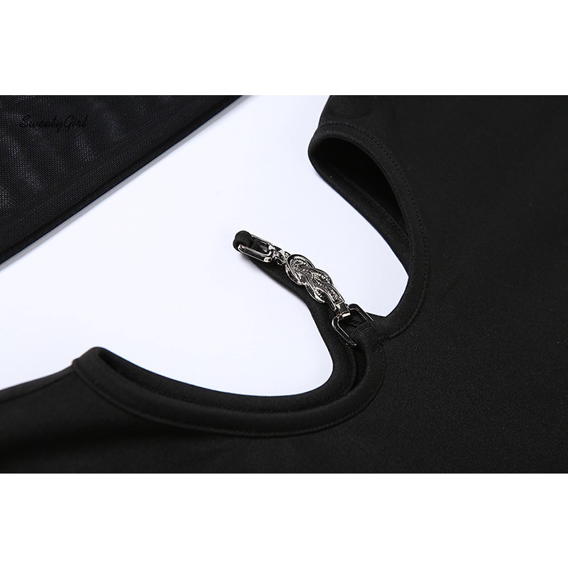 Đầm Ôm Mini Tay Dài Phối Lưới Màu Trơn Thời Trang 2022 Cho Nữ