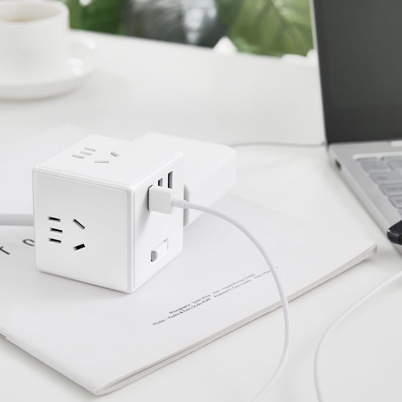 Ổ Cắm Điện Xiaomi Mijia Rubik Cube✅ 3 Jack Cắm 3 USB Chuẩn Sạc Nhanh✅ Hàng Chính Hãng