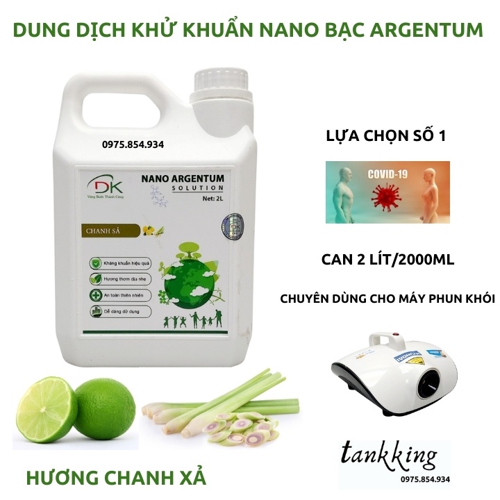 Dung dịch Nano bạc khử khuẩn khử mùi ô tô phòng ở chuyên dụng cho máy xông phun khói chính hãng ARGENTUM