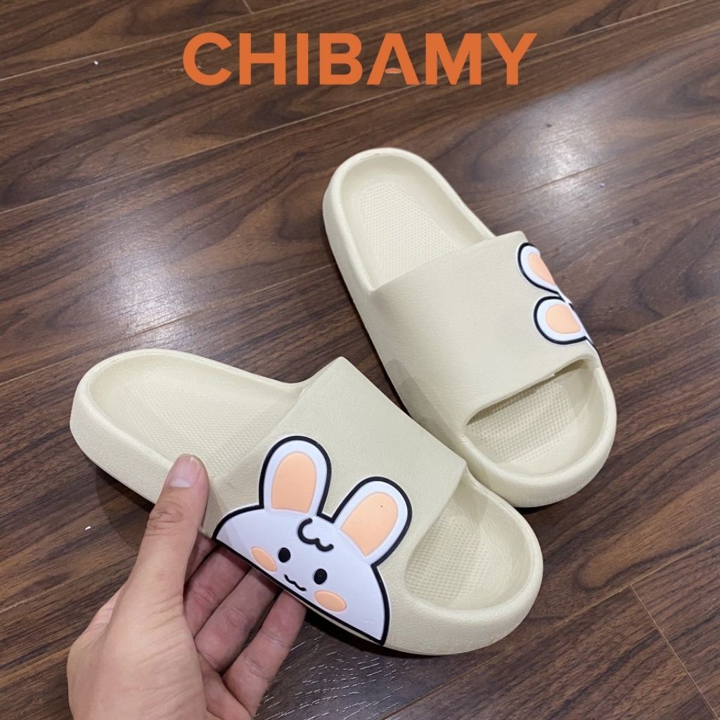 Dép bánh mì nữ Mặt Thỏ CHIBAMY đế cao su chống trơn trượt siêu cute mới FORM NHỎ