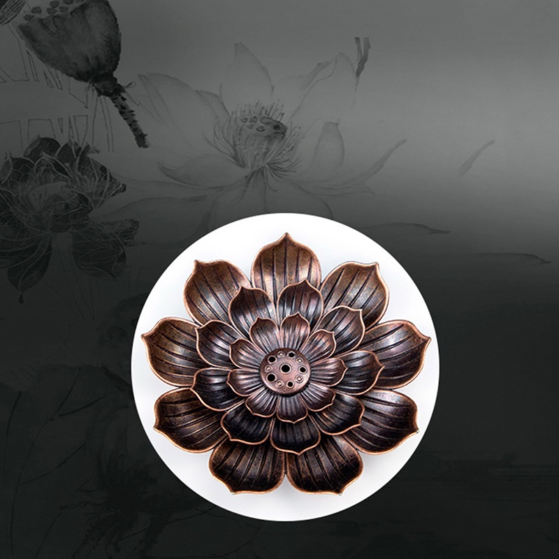 Lư hương bằng hợp kim hình hoa sen