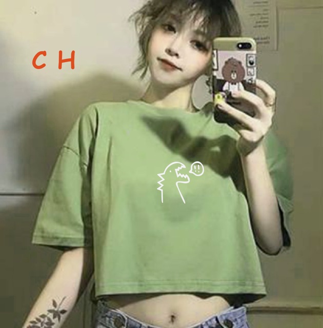 Áo croptop đầu khủng Long CH12