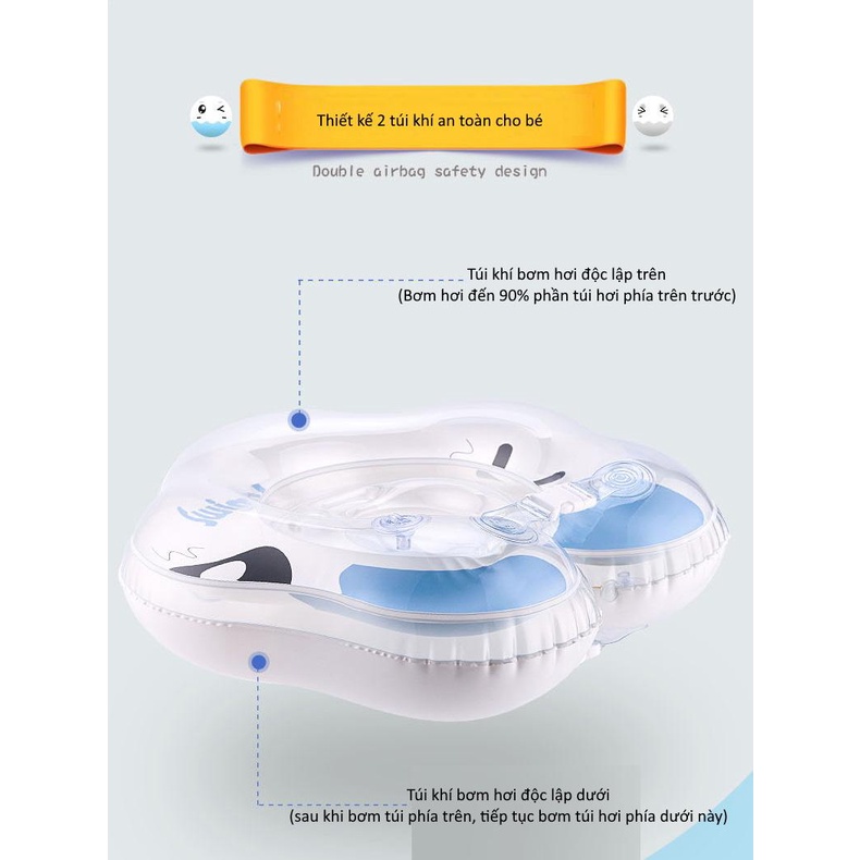 Phao cổ cho bé Swim Bobo | Thiết kế mềm mại, đàn hồi tạm cảm giác thoải mái cho bé khi bơi