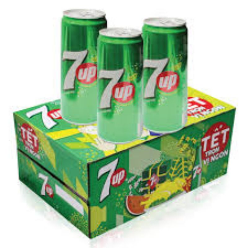 7up lon. Thùng 24 lon