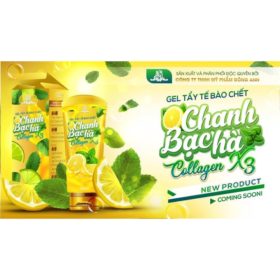 GEL TẨY TẾ BÀO CHẾT CHANH BẠC HÀ COLLAGEN X3