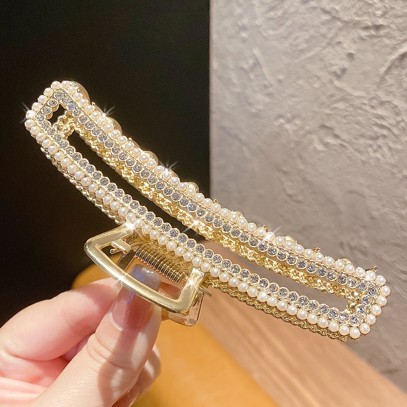 Kẹp Tóc Hình Cá Mập Đính Ngọc Trai Giả Phong Cách Hàn Quốc