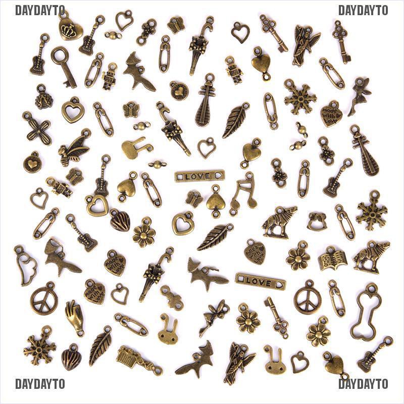 Set 100 / 50 Mặt Dây Chuyền Phong Cách Cổ Điển Dùng Làm Trang Sức DIY