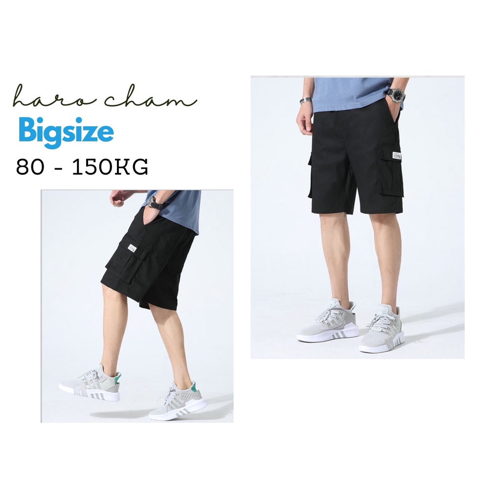 Quần đùi túi hộp nam bigsize, Quần short kaki túi hộp cho người béo mập