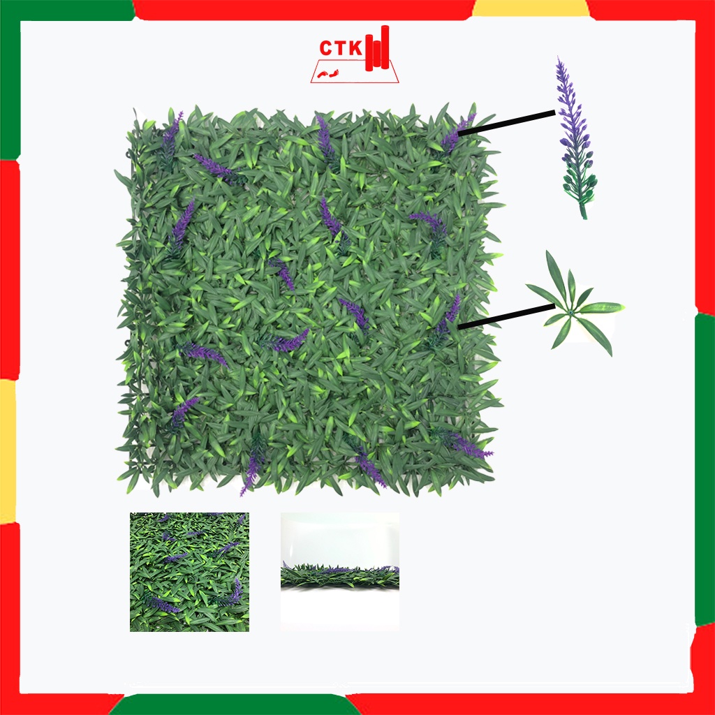 Thảm cỏ treo tường, cỏ nhựa nhân tạo trang trí ban công oải hương lavender (50cm x 50cm)