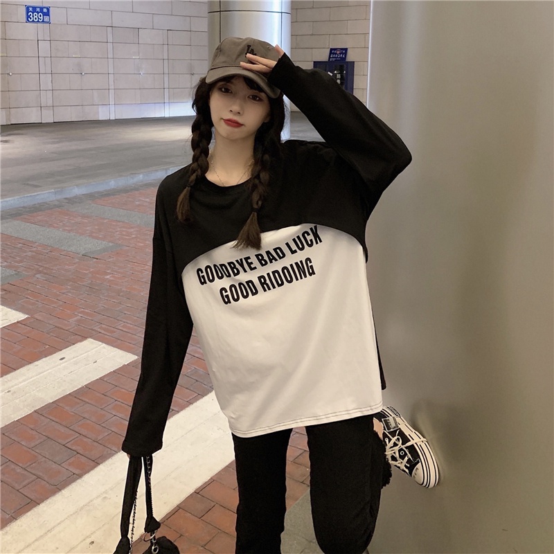 Áo thun tay dài in chữ thiết kế trẻ trung dễ phối đồ