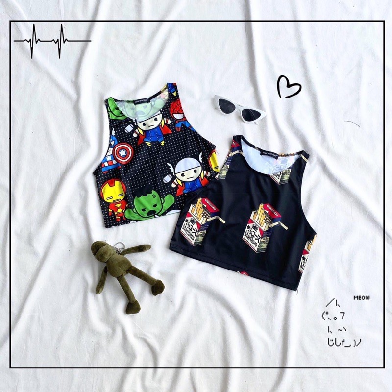 Áo Croptop Hình 3D Ba Lổ Ảnh Thật