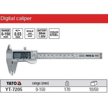 Đồ Nghề Yato Balan. Thước kẹp đo độ dày điện tử bằng inox Yato YT-7205