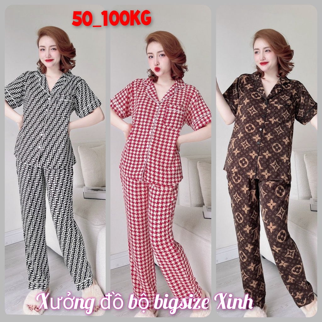 Đồ bộ bigsize 50-110kg đồ bộ mặc nhà cho nữ chất lụa, Mango mềm mịn cao cấp