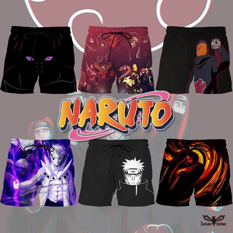 Quần Short Nam Họa Tiết Akatsuki 3D Thời Trang