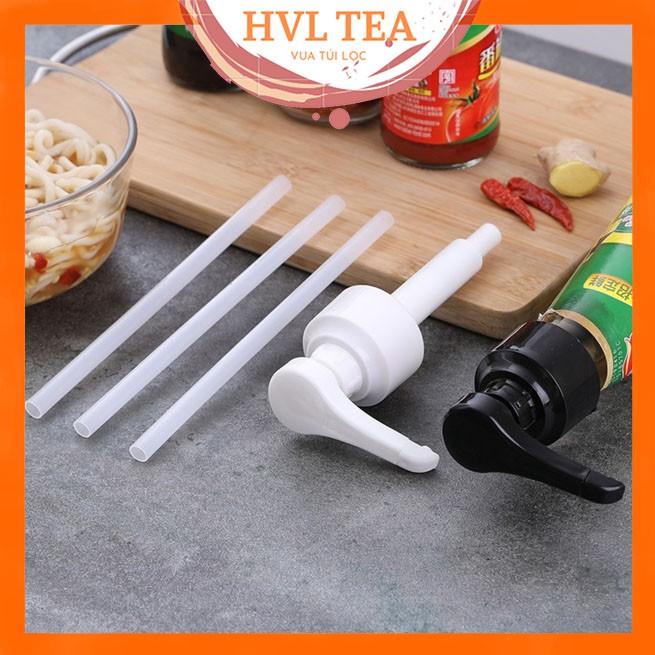 Vòi nhựa bơm xịt si rô, nước sốt, gia vị, dầu ăn dạng nhấn, tiện dụng - HVL TEA