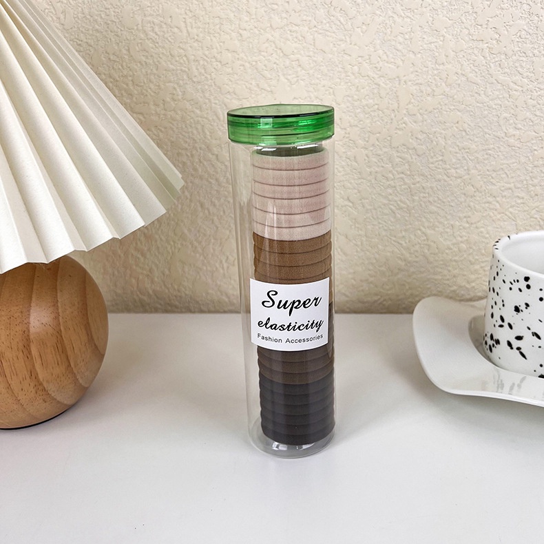 Set 24 Dây Buộc Tóc Cao Su Co Giãn Nhiều Màu Đơn Giản