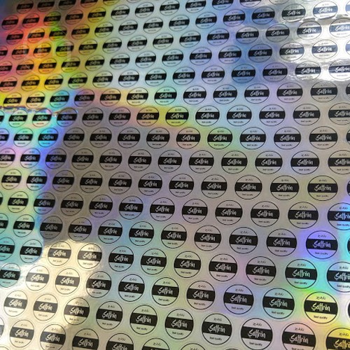 Tem nhiều màu niêm phong hộp saffron  kthước 1.5*1.5cm