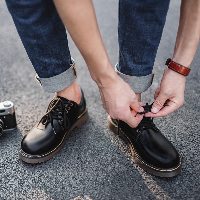 Đôi giày da Maden màu đen thời trang xuân hè dành cho nam