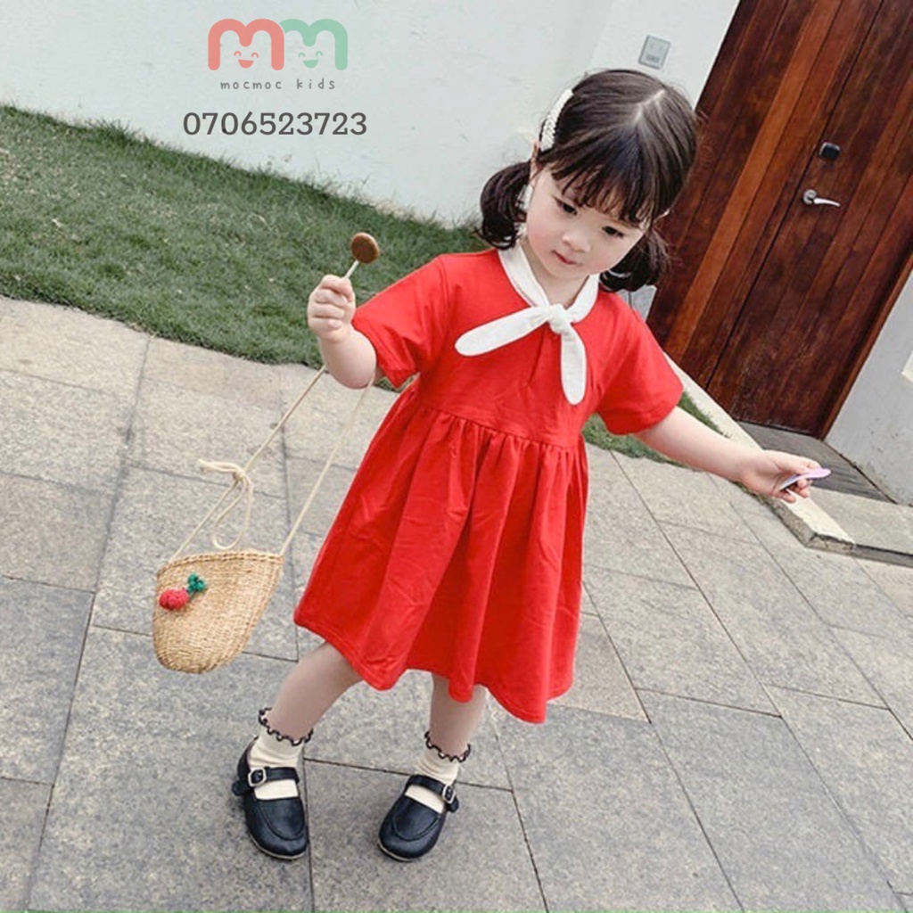 Đầm bé gái, đầm babydoll dễ thương bé gái, chất thun cotton chính phẩm loại 1, mềm mịn mát cho bé 11kg đến 44kg