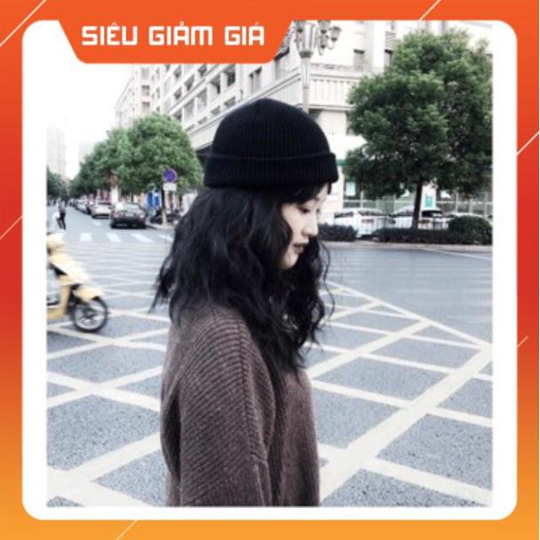 Mũ Len Beanie Trơn Dáng Ngắn 21cm