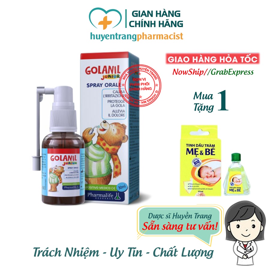 Golanil Junior - Giảm ho, giảm viêm, giảm đau rát họng, tăng sức đề kháng đường hô hấp cho Bé