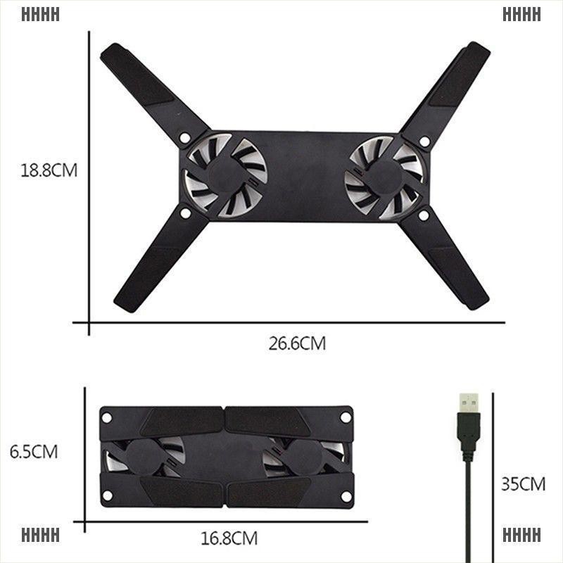 Đế Tản Nhiệt Có Quạt Làm Mát Có Thể Gập Lại Được Cổng Cắm USB Cho Laptop 7 "- 15"