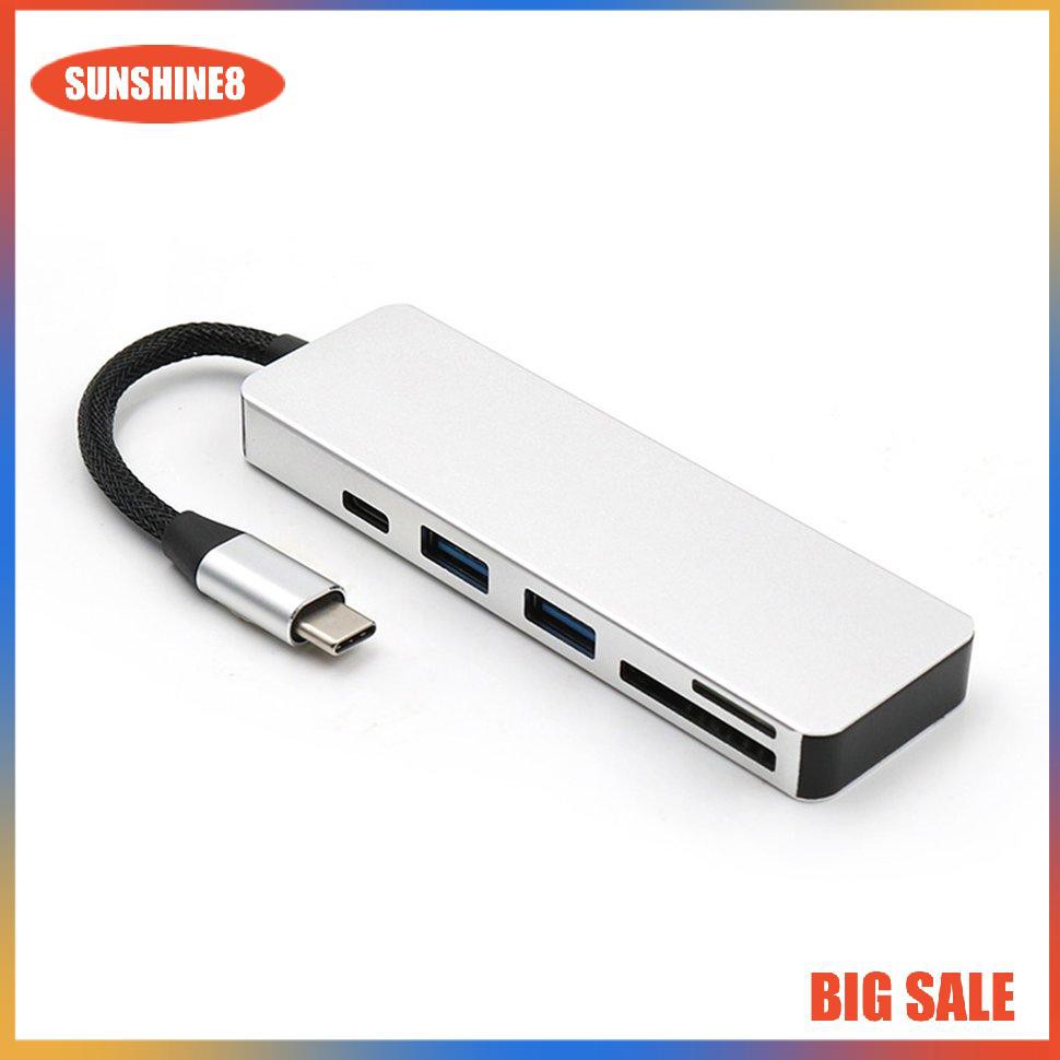 Bộ Chia Usb Hub Type-C Sang 4 Cổng Usb 3.0 + Tf / Micro Sd + Sd 0504 5 Trong 1