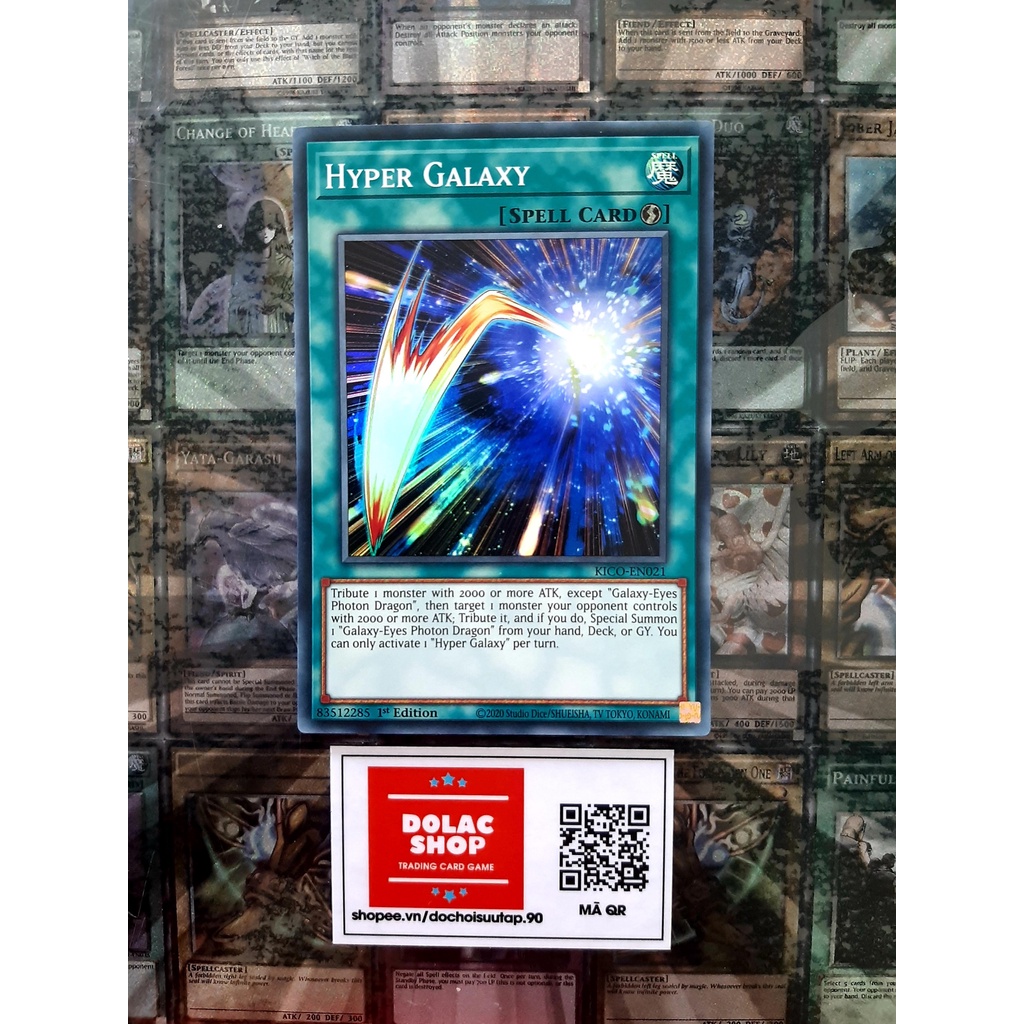 [ ĐỖ LẠC SHOP ]  THẺ BÀI YUGIOH SPELL Hyper Galaxy - KICO-EN021 - Super Rare 1st Edition