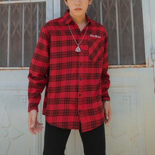 Áo Sơ Mi Flannel Three Hundred Màu Đỏ