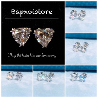Bông tai Moissanite Trái tim 6*6mm trắng nước D, VVS1, kiểm định ép vỉ SIÊU PHẨM RỰC LỬA KHÁC BIỆT ĐỘC ĐÁO