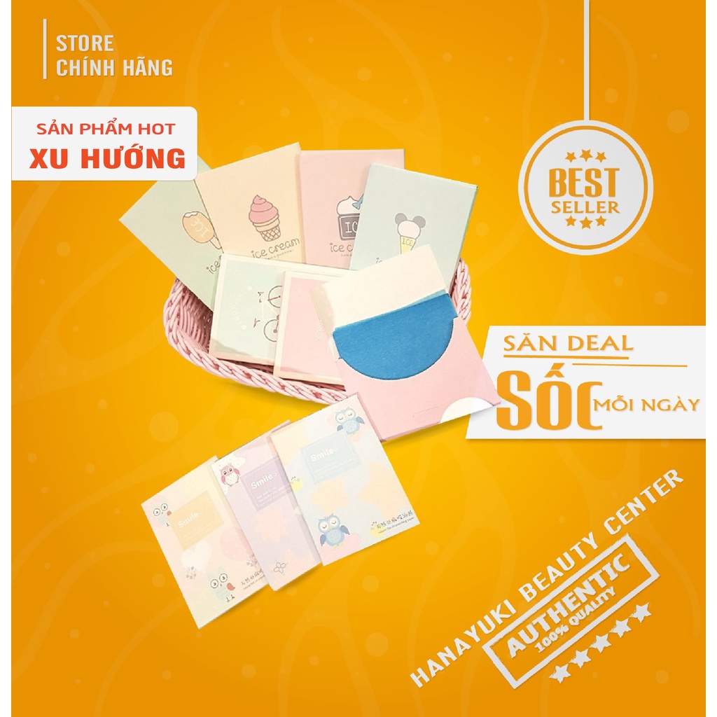 Mua 1 tặng 1- Giấy thấm dầu gói 50 miếng TD6A HANAYUKI BEAUTY