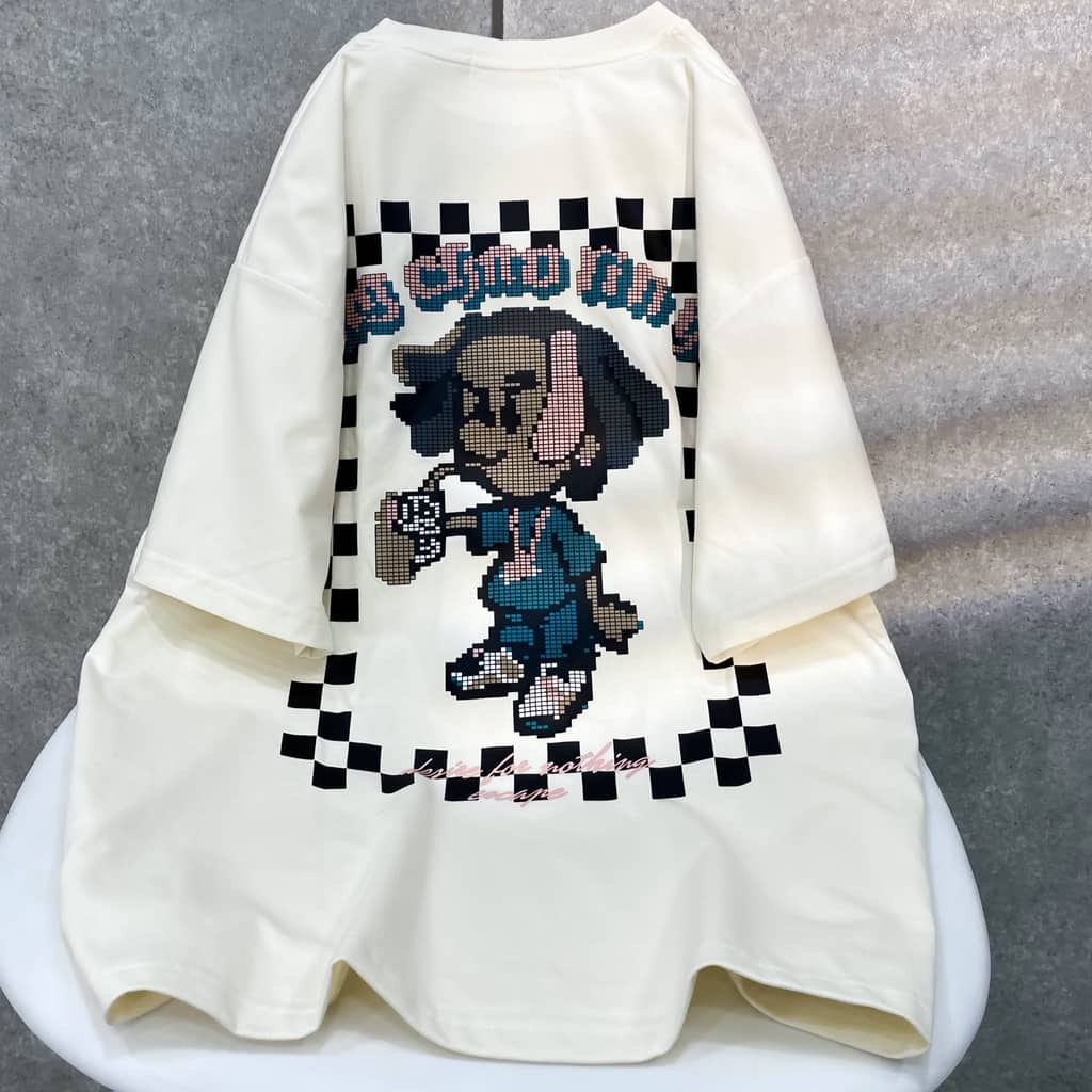 Áo Thun Tay Lỡ NOTHING màu KEM/XÁM ❤️/Nam nữ unisex ❤️ Áo phông cổ tròn form rộng Jaystoree2