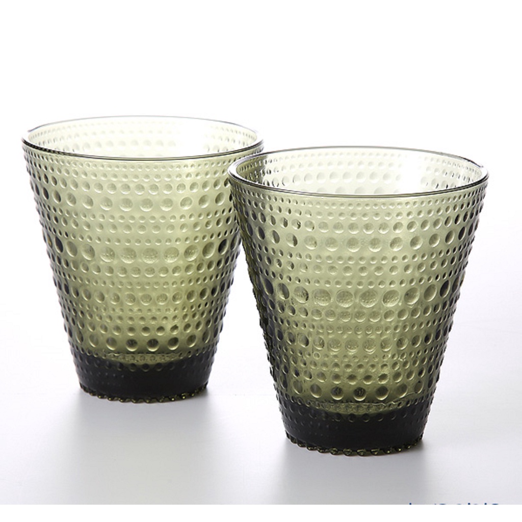 Bộ 2 cốc thủy tinh Kastehelmi Iittala Màu Xanh rêu 300ml