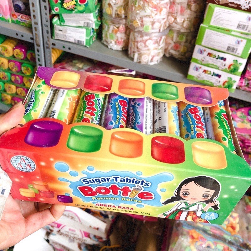 sỉ 24 lọ kẹo bi hoa quả