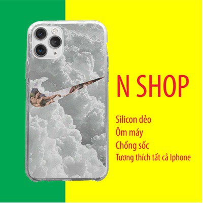 Ốp lưng IP Nike Cloud màu trắng NSHOP Chống sốc, ôm máy cho IPhone 5 6 7 8 Plus X Xmas 11 12 Pro mini OFFPOD00012