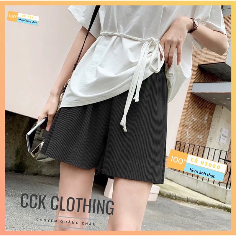 Quần short nữ taobao, quần đùi quảng châu nữ xếp ly dáng suông cạp cao thoải mái dễ mặc phong cách style ulzzang Q54 | BigBuy360 - bigbuy360.vn