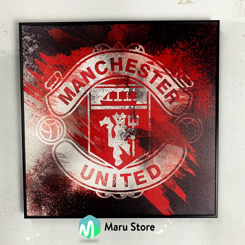 Tranh Treo Tường Logo Manchester United, Có Khung, Bảo Hành 2 Năm